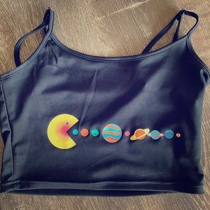 Shein Pac-Man galaxy crop top